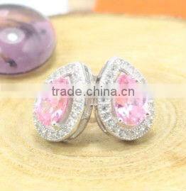 New best selling valentine's day romantic design 925 sterling slver earrings gift with heart shaped ruby cz for woman and girls