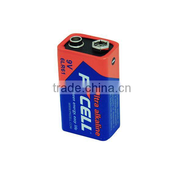 6LR61 9v 1.5v dry battery mercury cadmium free pvc/ Alu jacket