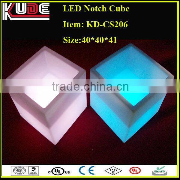 LED illuminated barware RGB led notch cube/square flexible buckets/square wholesale flower bucket