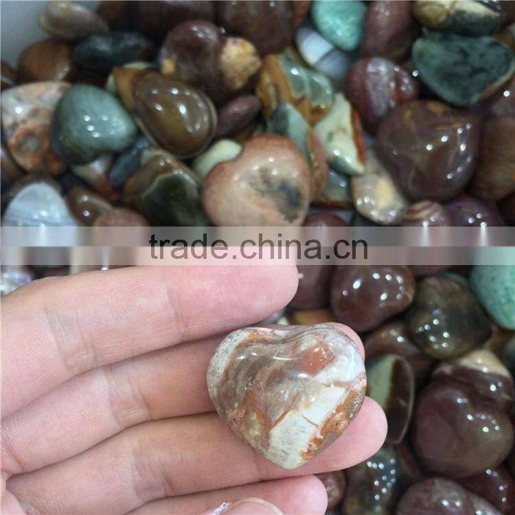 Natural Ocean Jasper Heart Shaped Stone Pendant Loose Gemstones