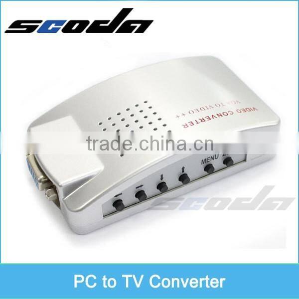 VGA to RCA + S-Video Converter Box - PC to TV Connection