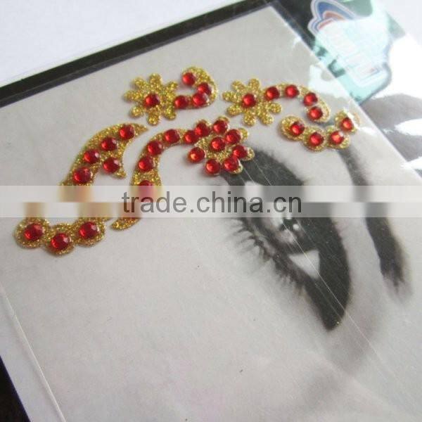 Custom amazing sexy crystal stone eye sticker glitter makeup jewellry face sticker eye decoration factory