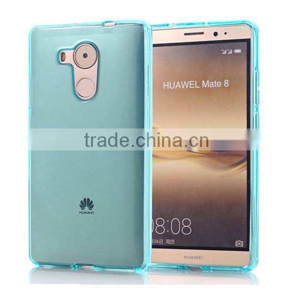 C&T Ultra Slim Metal Plating Frame Clear Soft Gel TPU Silicone Back Cover for Huawei Ascend Mate 8