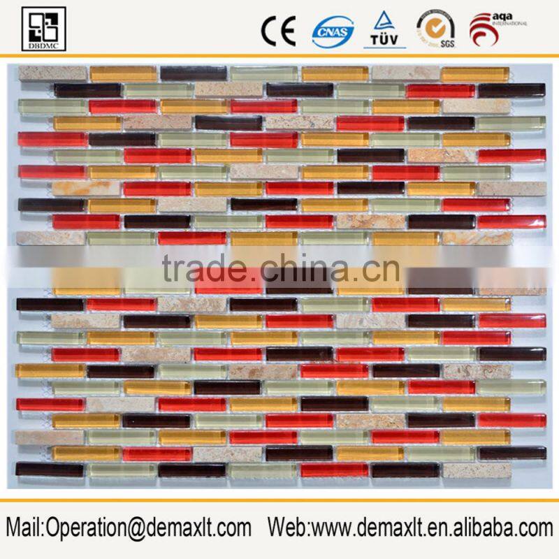 Glass Hexagon Mosaic Tile with black mix white color