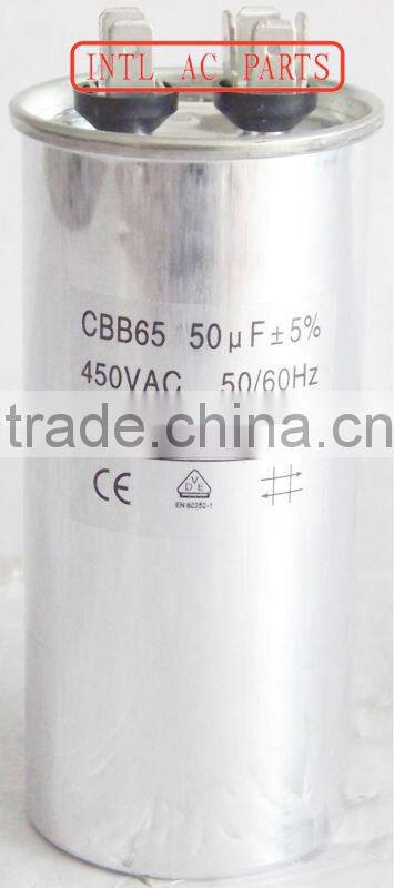 CBB65 Motor Capacitor Air conditioner Capacitor CBB65 Air Conditioner Motor Start Run Capacitor 50uF 450VAC 50/60Hz
