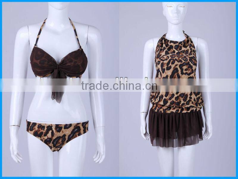 Domi sex image photos bikini sets with leopard printed and ruffled dress girls bikini and beachwear