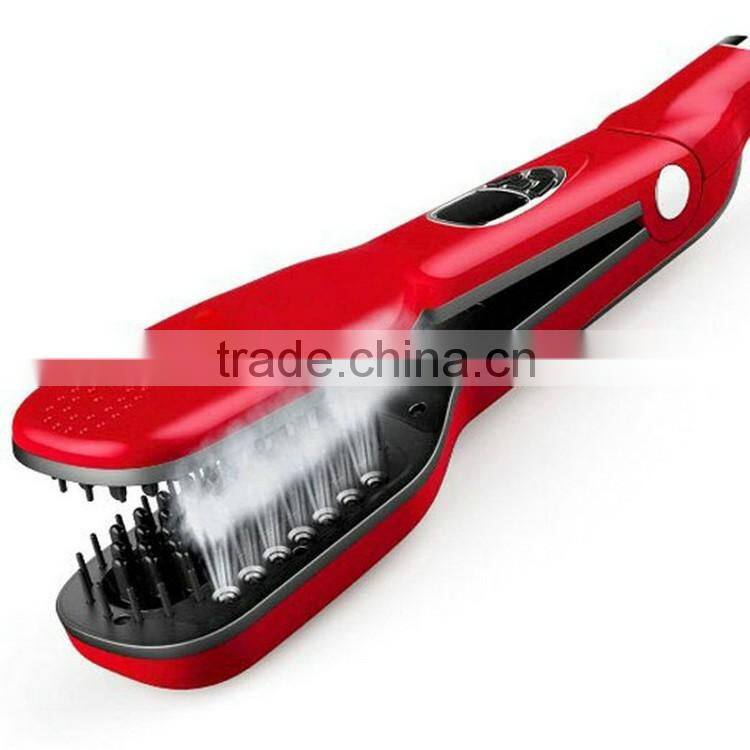 Custom design two ptc plates hair straightening brush new inventions in china