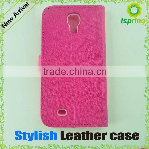Side open wallet stylish leather hand phone cover,for samsung s4 mini case
