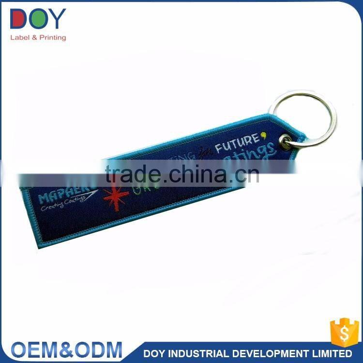 Wholesale high quality custom logo design Keychain type remove before fright embroidery keychain