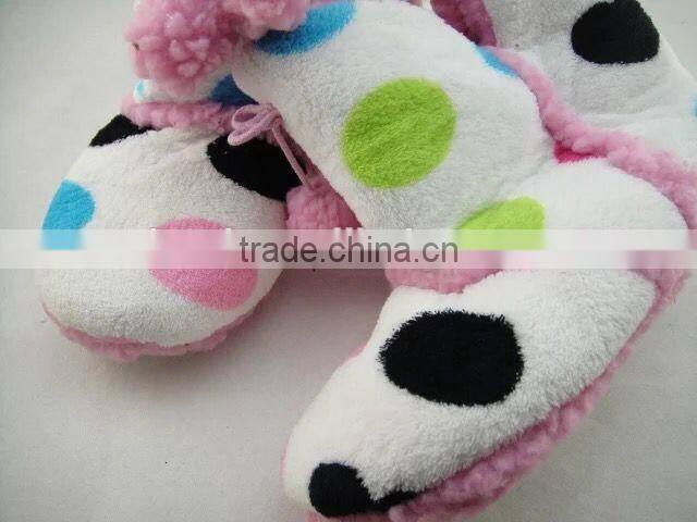 2016 ladies fluffy slipers boots dots sweet winter boots indoor slipper boots