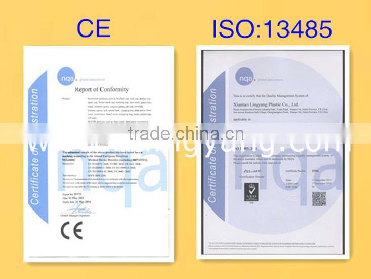 Blue disposable aprons with sleeves plastic cpe gown