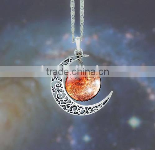alloy moon time fashion pendant jewelry necklace