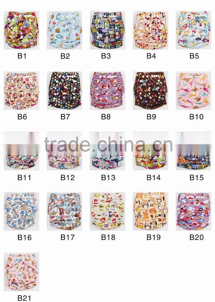 2016 Popular!!!! B series NEW Cartoon waterproof PUL One size A series fits all Print Cloth Diaper
