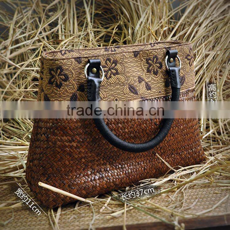 2016 new arrival thailand summer bag women shopping bag bamboo weaving handbag