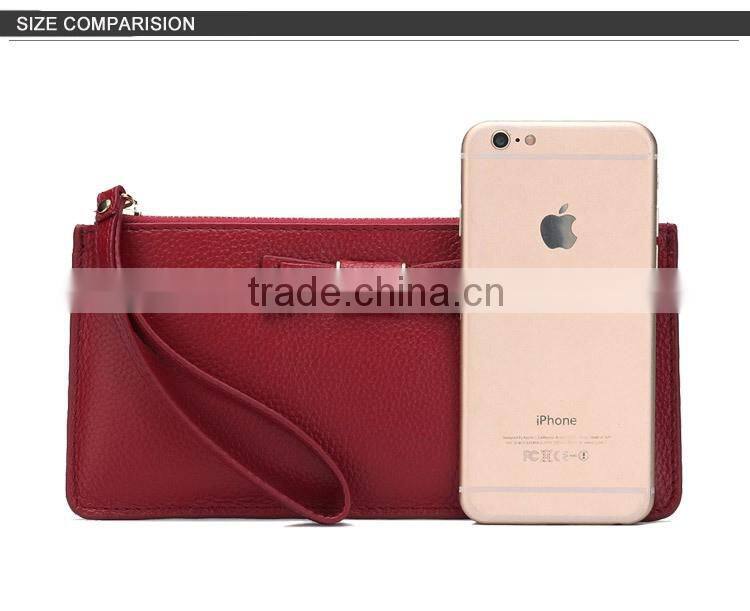 Cheap Wallet Women Real Leater Travel Organizer Wallet with Wrist