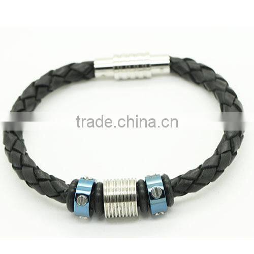 2016 trend men's leather bracelets beads