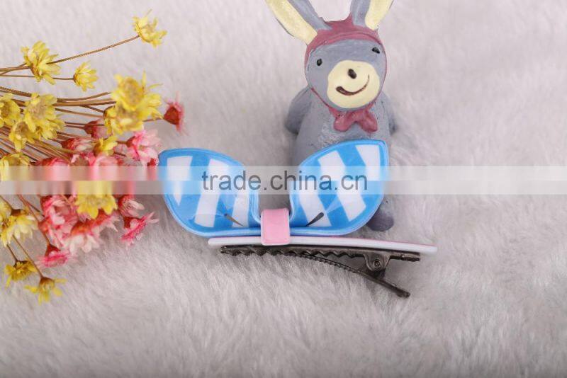 wholesale fancy colorful bow hair clip girls Alilgator Clip kids hair accessories