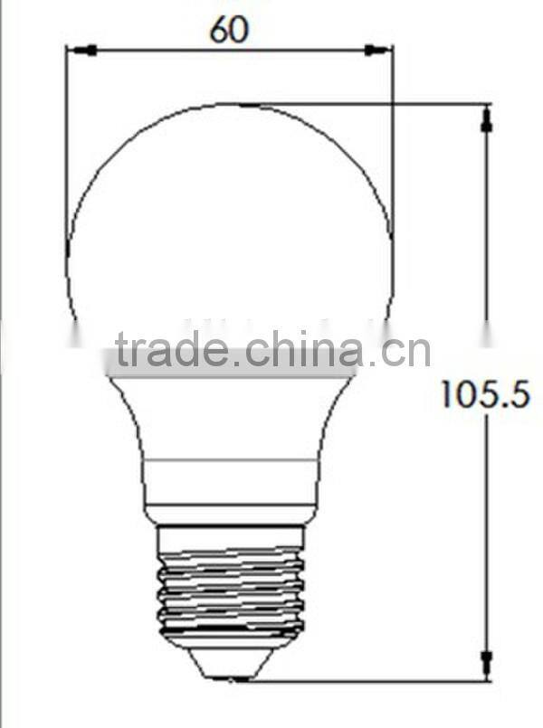 2014 New Arrival Factory 6W LED Filament Bulb A60 E27 lamp base replace 50W incandescent filament lamp