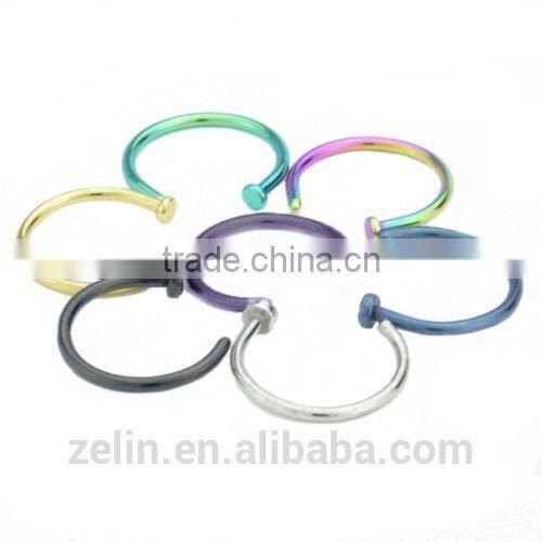 Guaged anodized titanium colored horseshoe CBR rings body piercing jewelry