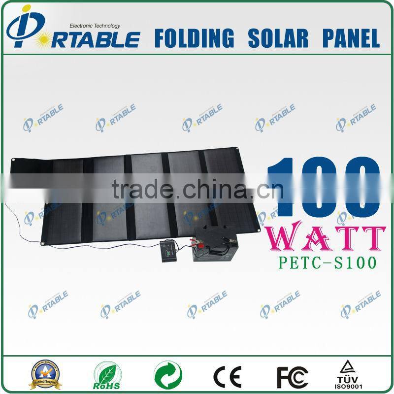 Hot sale! 100W solar panels foldingl for car battery/boat/yarcht