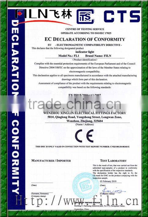 FILN 10mm plastic Green 220V phone call indicator light 100pcs per bag