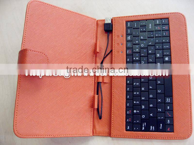For wholesaler orange color bluetooth english arabic keyboard cover for tablet