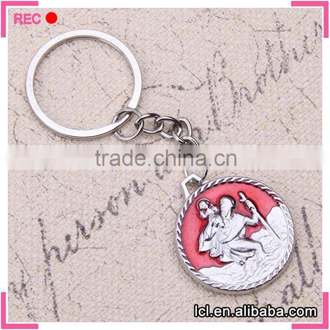 Cheap custom religious bike keychain, make your own logo metal key chain wholesale