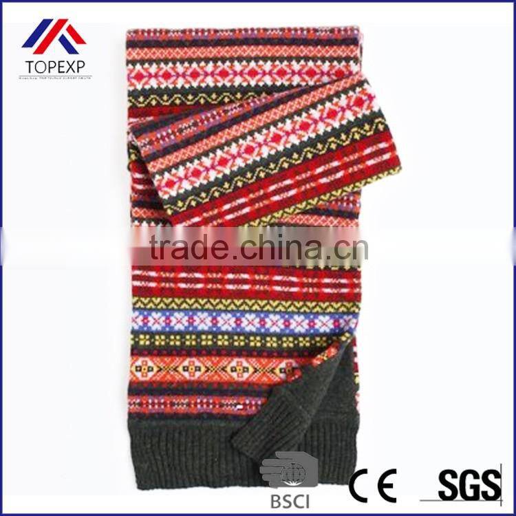 Wide Striped Scarf Female Knitted Scarf