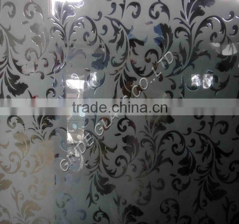 shahe city decorative acid etched mirror glass