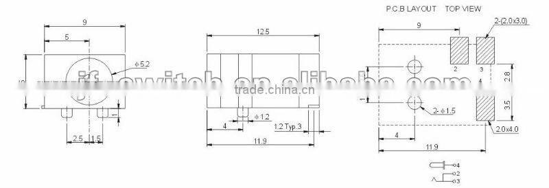 dc power jack DC-047-SMD,female