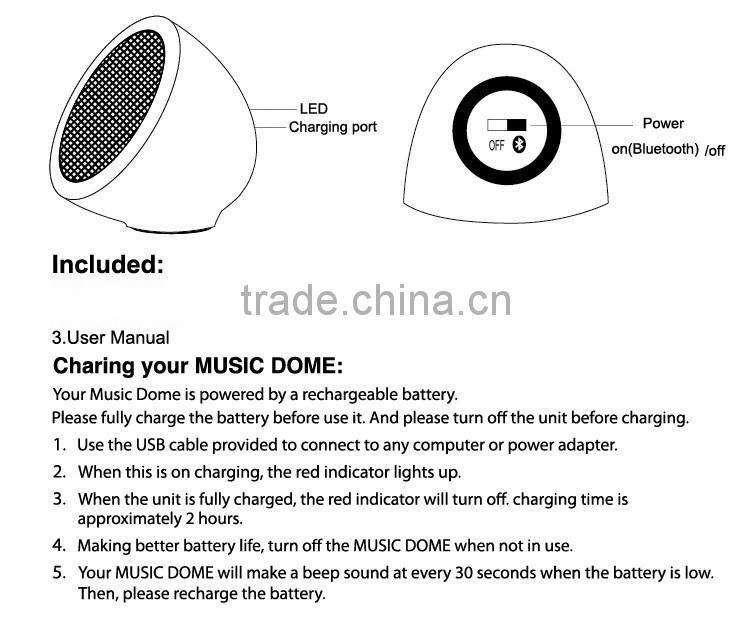 2016 Bluetooth Speaker BT 4.0 Wooden Wireless Charger Handsfree half ball bamboo wood speaker