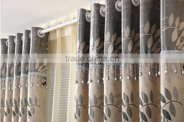 polyester jacquard blackout fabric for dubai curtain, curtain for living room, flame retardant finished curtain