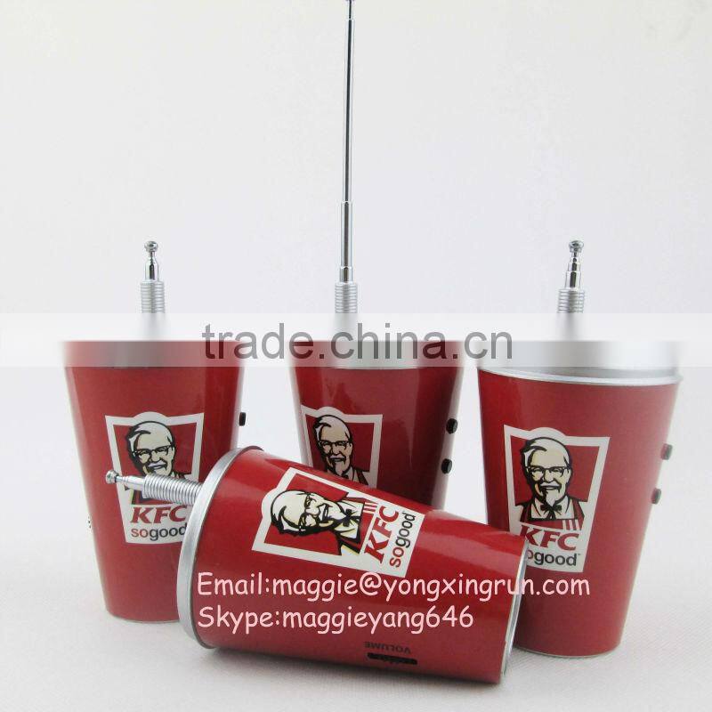 promotional gift mini cup fm radio