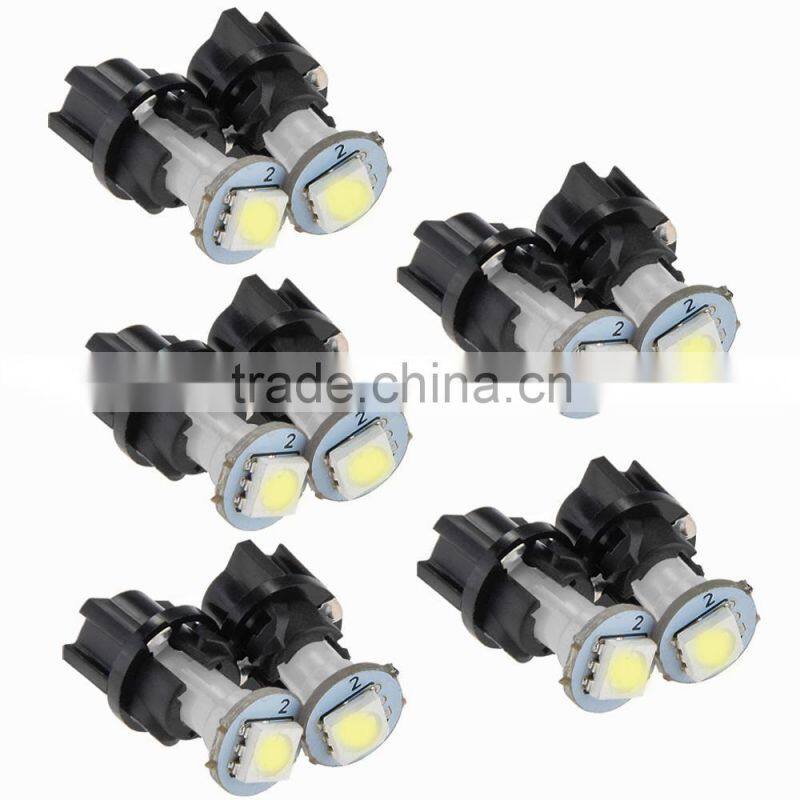 10 DC 12V 0.2W T5 LED 5050SMD Instrument Panel Dash Light Bulb White Holder
