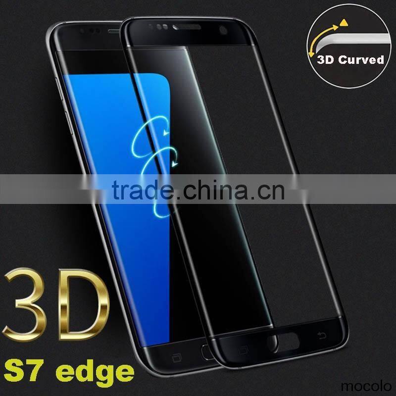 9H 0.2MM 3D Curved Full Coverage Tempered Glass Screen Protector For Galaxy S7 Edge G9350 Glass Silk print Glass Thermal Bending
