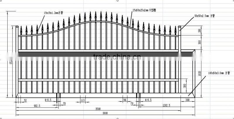 hot sale and best design full welding aluminum swing gate