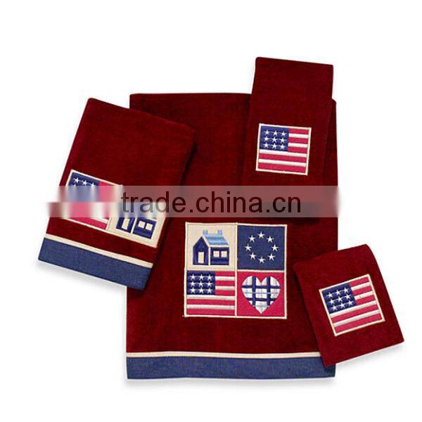 high quality cotton towel bath set with snowman pattern