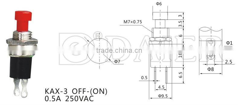 KAX-3 7mm mini push button switch