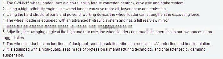 SWM615 wheel loader for construction