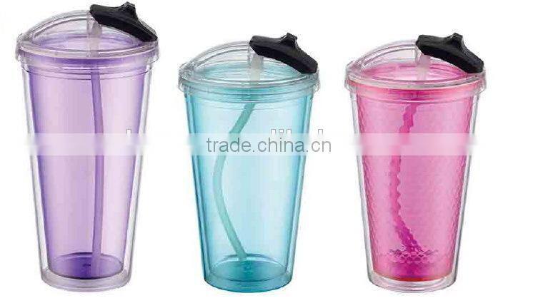 newest and fashion plastic cup with straw