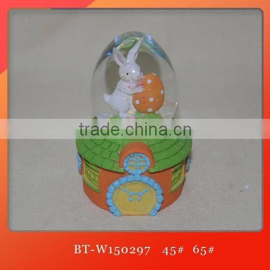 Resin easter snow globe easter bunny water globe crystal snow ball snow globe for easter