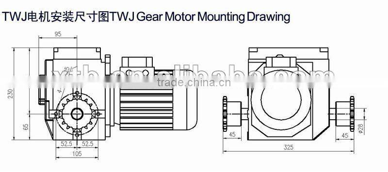 Gear Motor for greenhouse ventilation and shading system