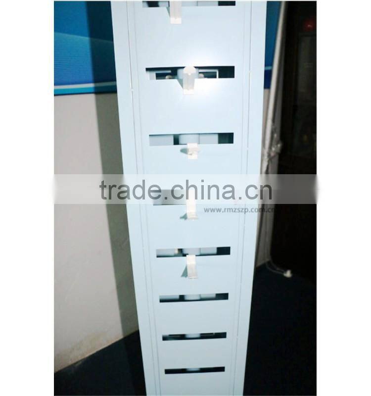 Upright heavy duty 10-tier metal through plate display rack