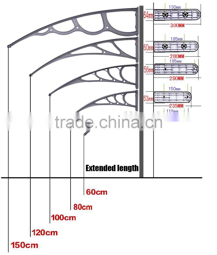 DIY kit Awnings,Sun shade awned,3mm PC solid Sheets