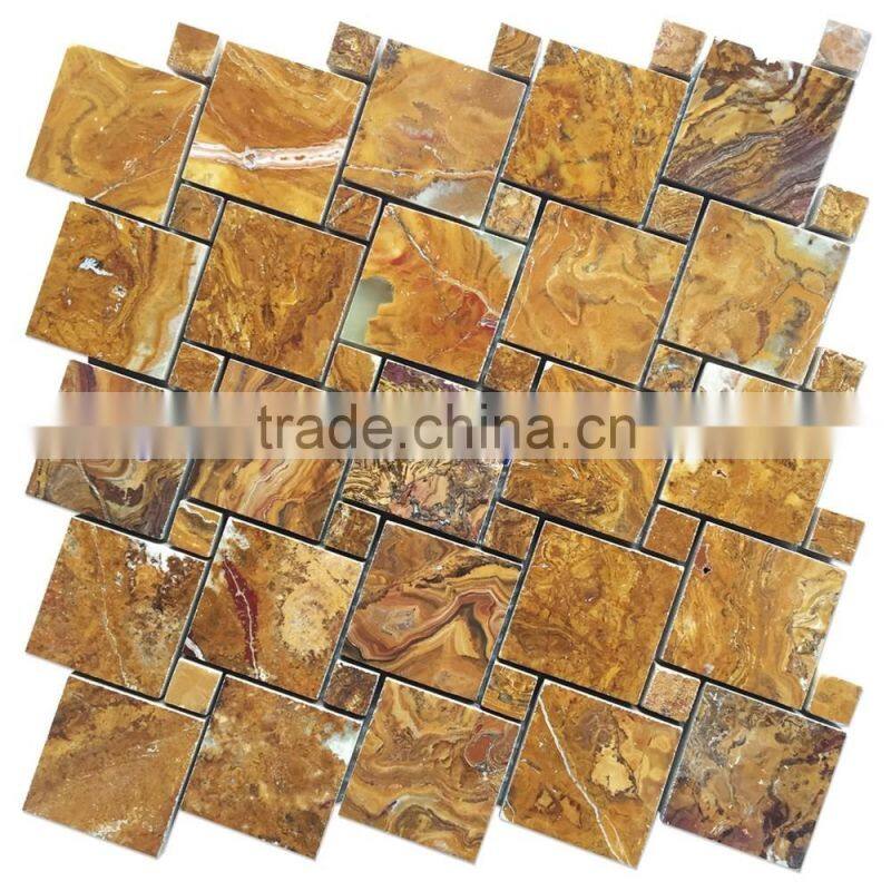 EXPORT QUALITY New selling attractive style BROWN GOLDEN ONYX MOSAIC TILES COLLECTIONS