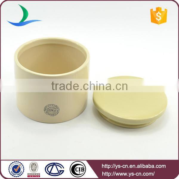 wholeasale simple 2sets combination stoneware canister with decal