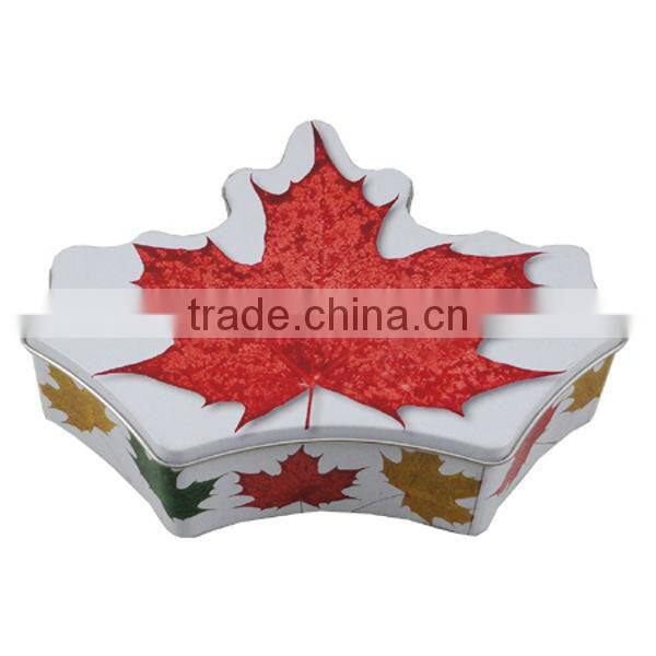 leaf shape christmas tins wholesale