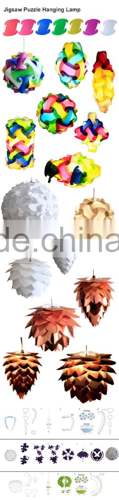 DIY Jigsaw Puzzle Hanging Lamp