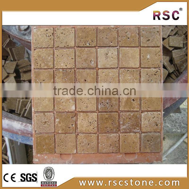 Cheap travertine marble mosaic tile design for wholesale