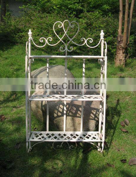 Home storage foldable wrought iron wall shelf
